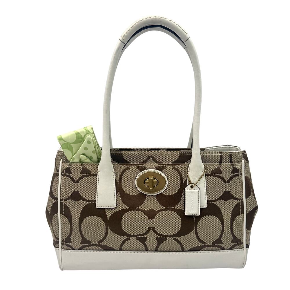 Coach Madeline Classic Monogram Satchel Bag w/ Scarf